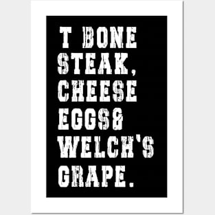 TBone Steak, Cheese Eggs, Welch's Grape - Guest Check Posters and Art